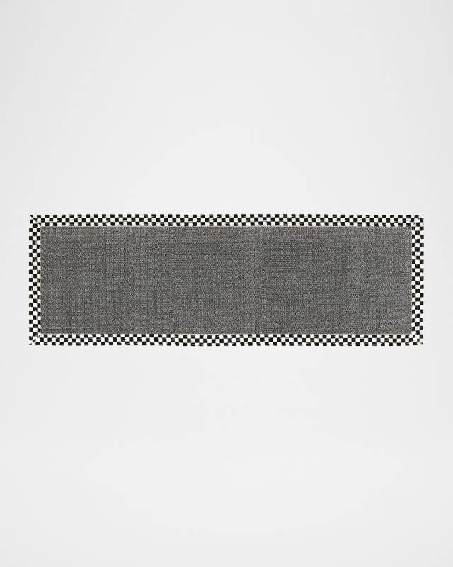 Courtly Check Grey Sisal Runner, 3' x 9'